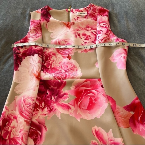 Calvin Klein Floral Peonies Sheath Sleeveless Midi Dress - Picture 11 of 11